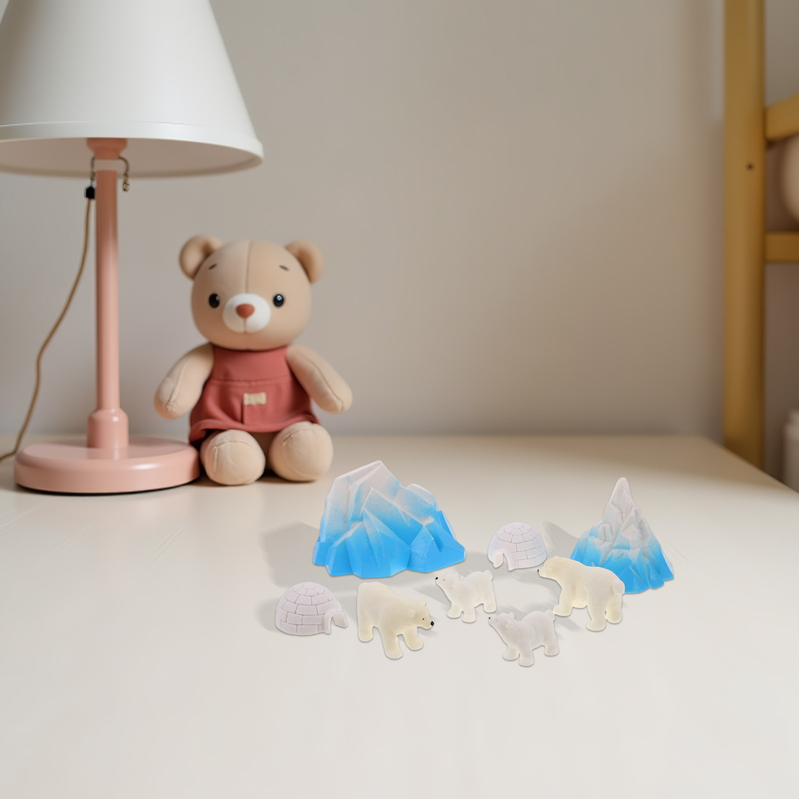 Resin Crafts - 8 Pezzi Mini Orsi Polari in